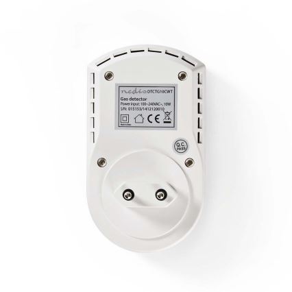 Nedis DTCTG10CWT − Gasdetektor - LPG, naturgas, kolgas 230V/85dB