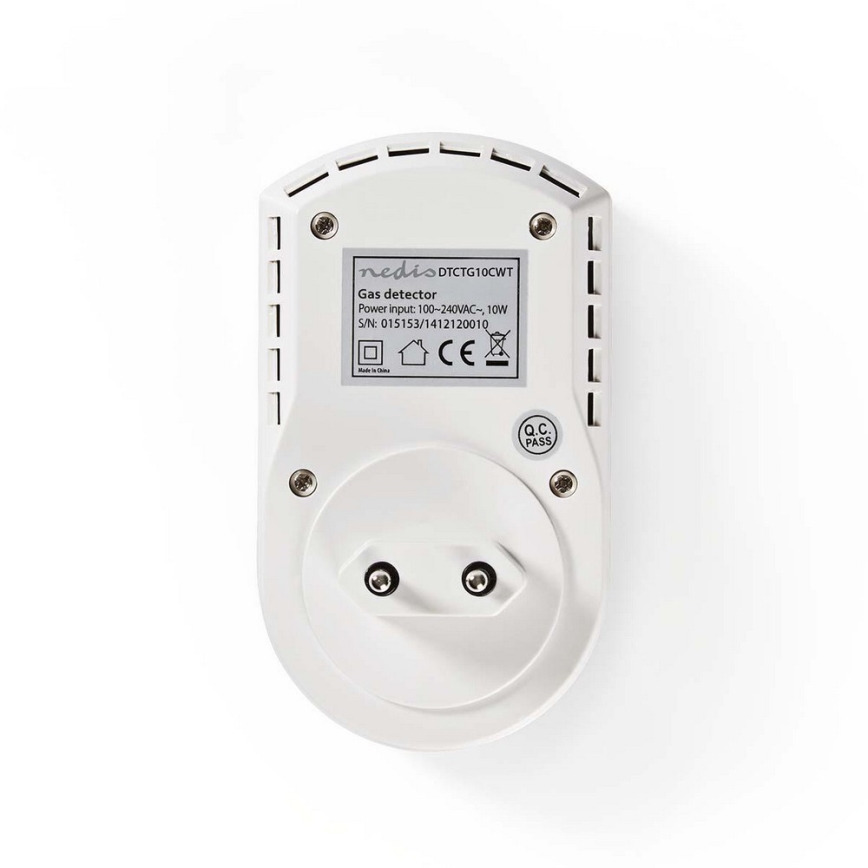 Nedis DTCTG10CWT − Gasdetektor - LPG, naturgas, kolgas 230V/85dB