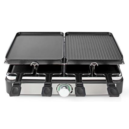 Nedis FCRA300FBK8 - Raclette grill med tillbehör 1400W/230V