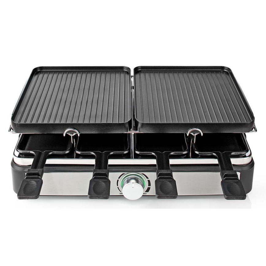 Nedis FCRA300FBK8 - Raclette grill med tillbehör 1400W/230V