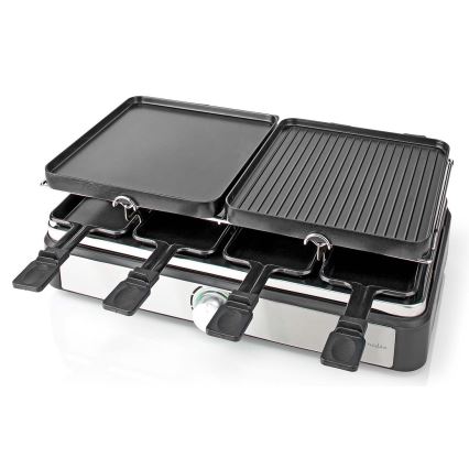 Nedis FCRA300FBK8 - Raclette grill med tillbehör 1400W/230V