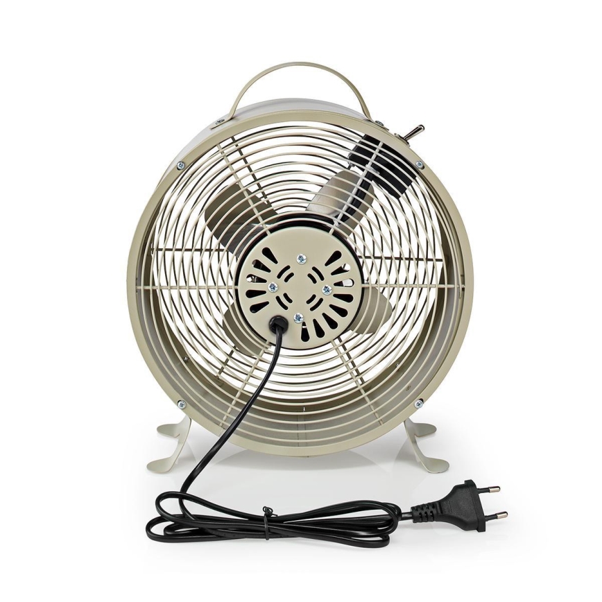 Nedis FNCL10GY20 - Bordsfläkt RETRO 20W/230V grå ø25 cm