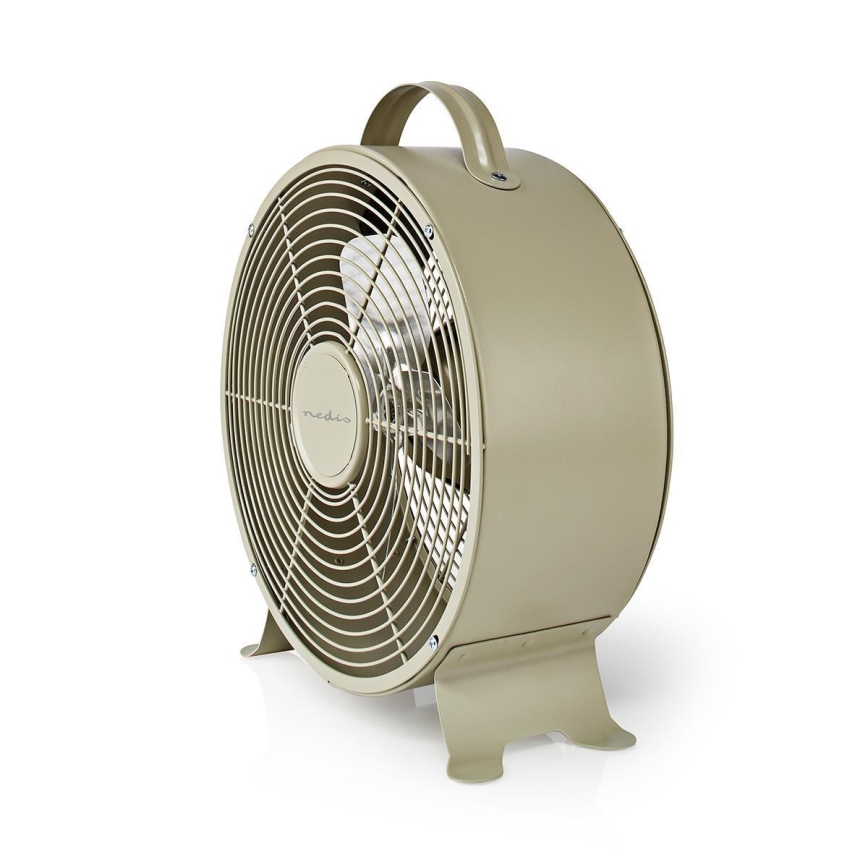 Nedis FNCL10GY20 - Bordsfläkt RETRO 20W/230V grå ø25 cm