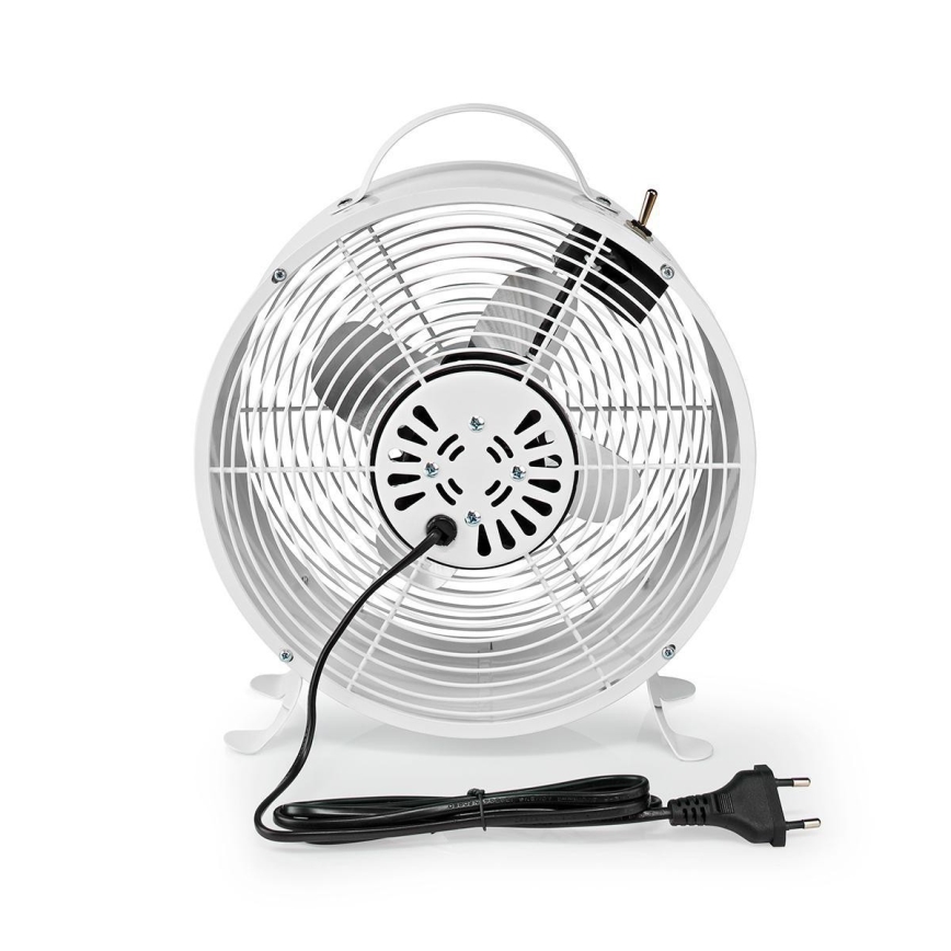 Nedis FNCL10WT20 - Bordsfläkt RETRO 20W/230V vit ø25 cm