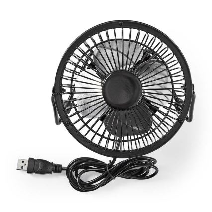 Bordsfläkt 3W/USB 10 cm svart