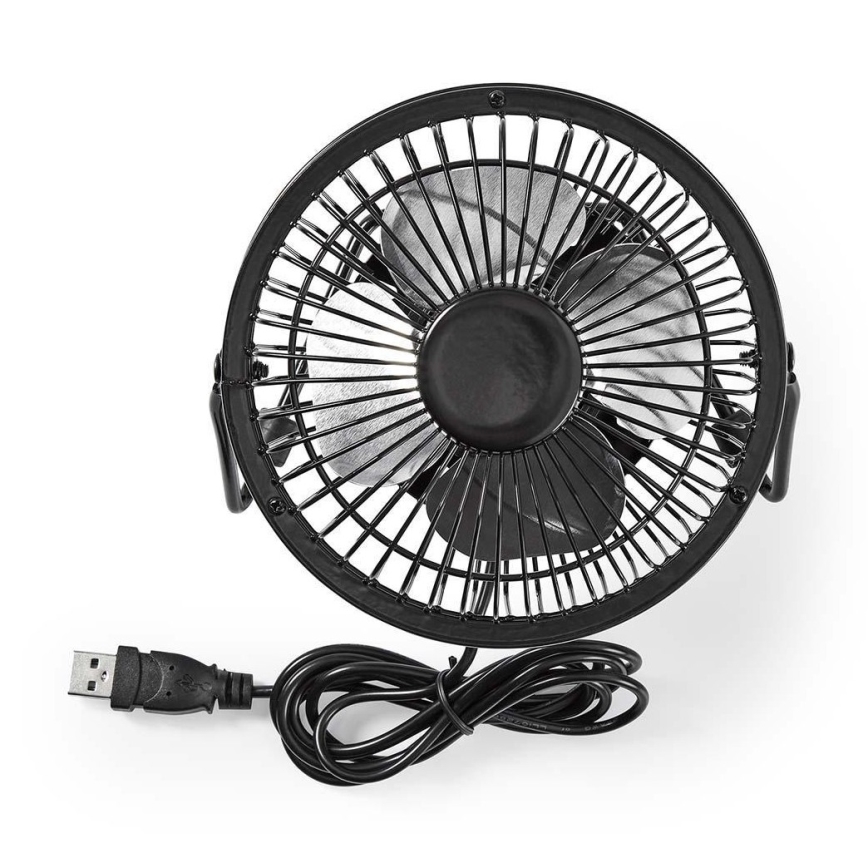 Bordsfläkt 3W/USB 10 cm svart