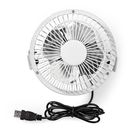 Bordsfläkt 3W/USB 10 cm vit