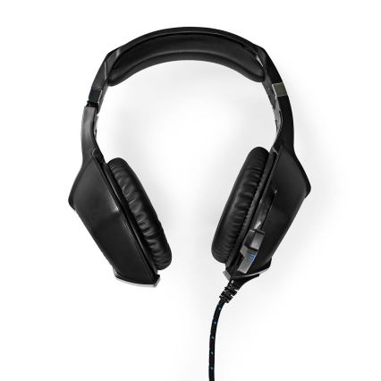 LED Gaming headphones med en microphone svart/blå
