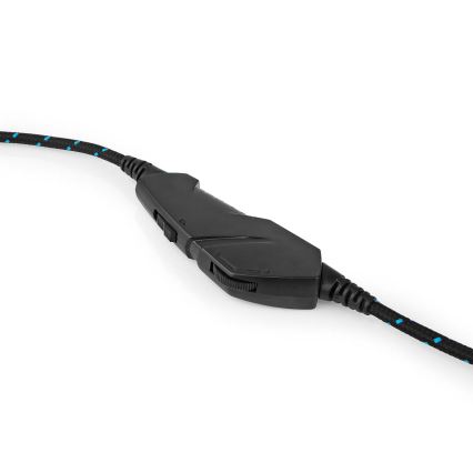 LED Gaming headphones med en microphone svart/blå