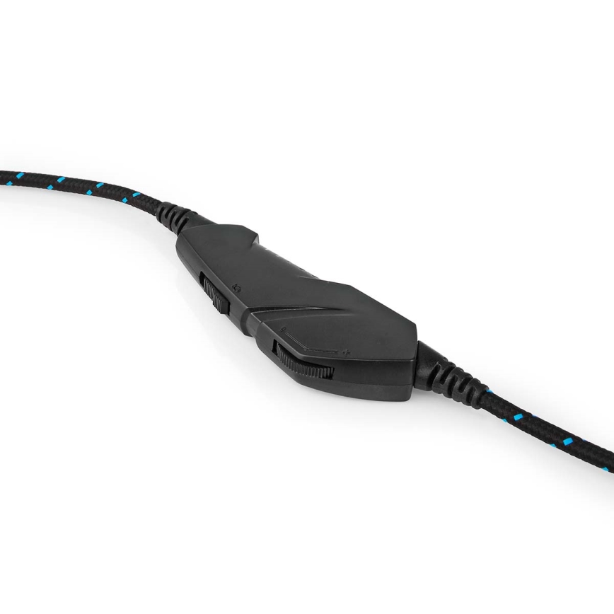 LED Gaming headphones med en microphone svart/blå