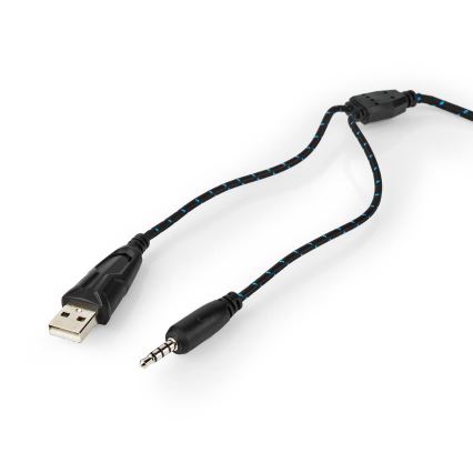LED Gaming headphones med en microphone svart/blå