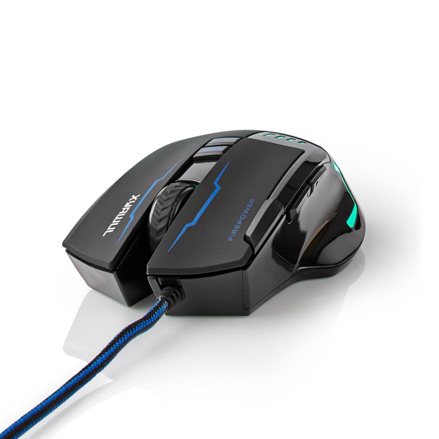 LED Gaming mouse 800/1600/2400/4000 DPI 8 buttons svart