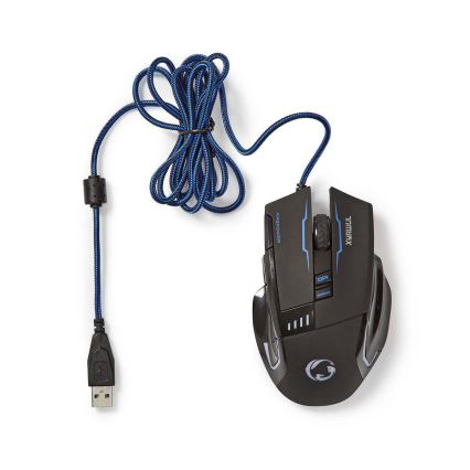 LED Gaming mouse 800/1600/2400/4000 DPI 8 buttons svart