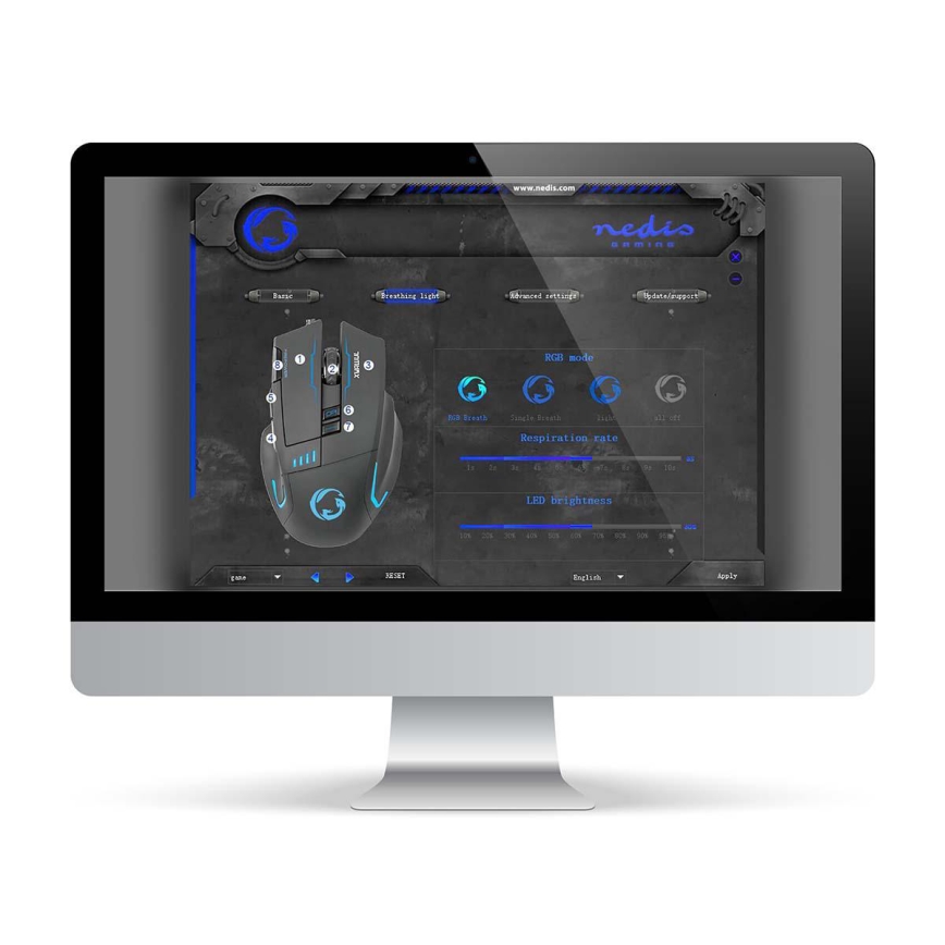 LED Gaming mouse 800/1600/2400/4000 DPI 8 buttons svart