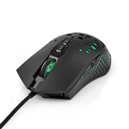 LED Gaming mouse 800/1200/2400/3200/4800/7200 DPI 7 buttons svart