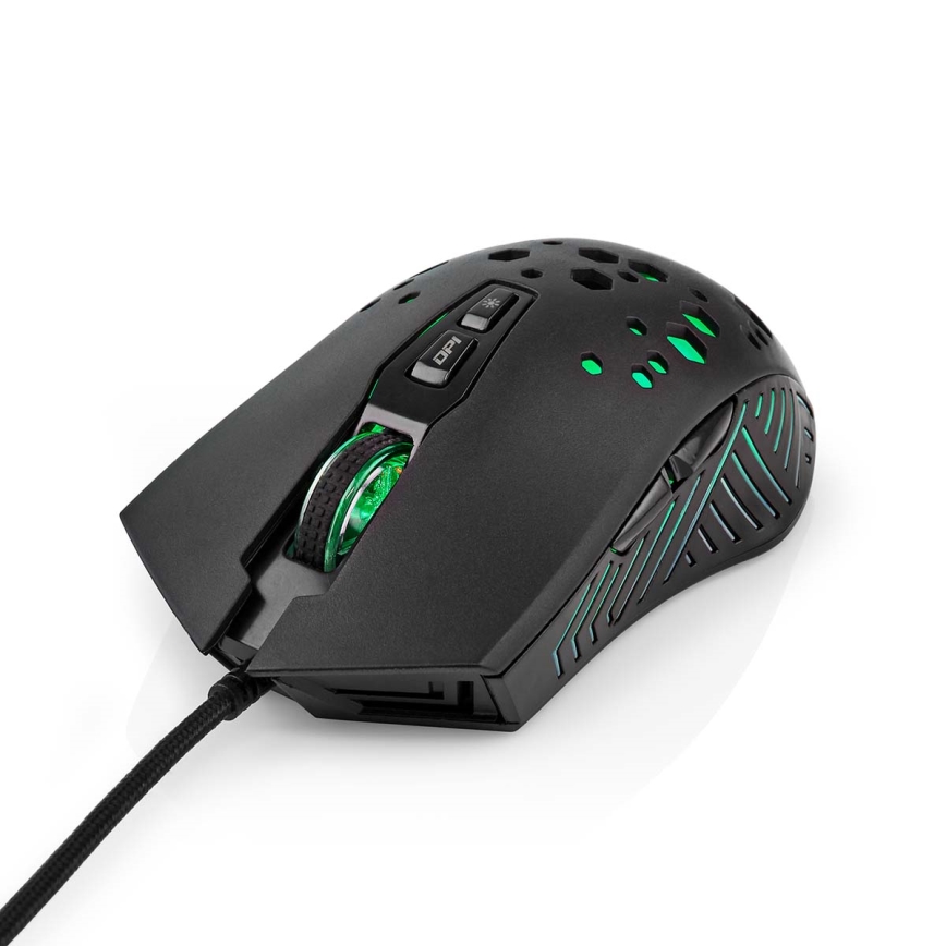 LED Gaming mouse 800/1200/2400/3200/4800/7200 DPI 7 buttons svart