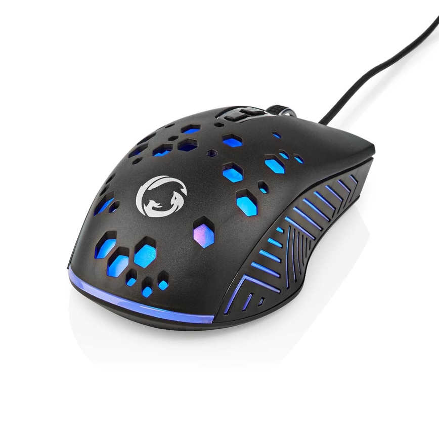 LED Gaming mouse 800/1200/2400/3200/4800/7200 DPI 7 buttons svart