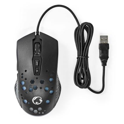 LED Gaming mouse 800/1200/2400/3200/4800/7200 DPI 7 buttons svart