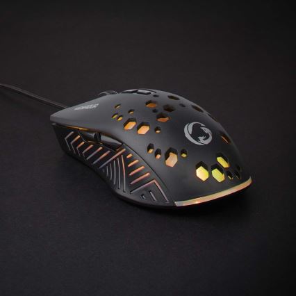 LED Gamingmus 800/1200/2400/3200/4800/7200 DPI 7 knappar svart