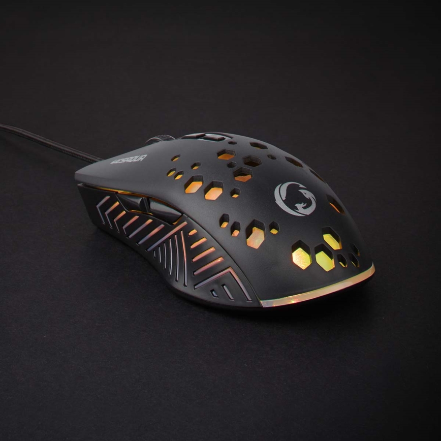 LED Gamingmus 800/1200/2400/3200/4800/7200 DPI 7 knappar svart