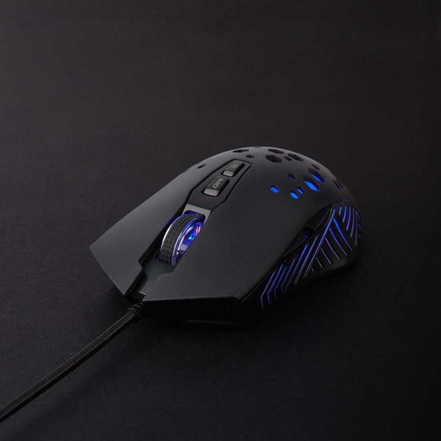 LED Gamingmus 800/1200/2400/3200/4800/7200 DPI 7 knappar svart