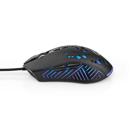 LED Gamingmus 800/1200/2400/3200/4800/7200 DPI 7 knappar svart