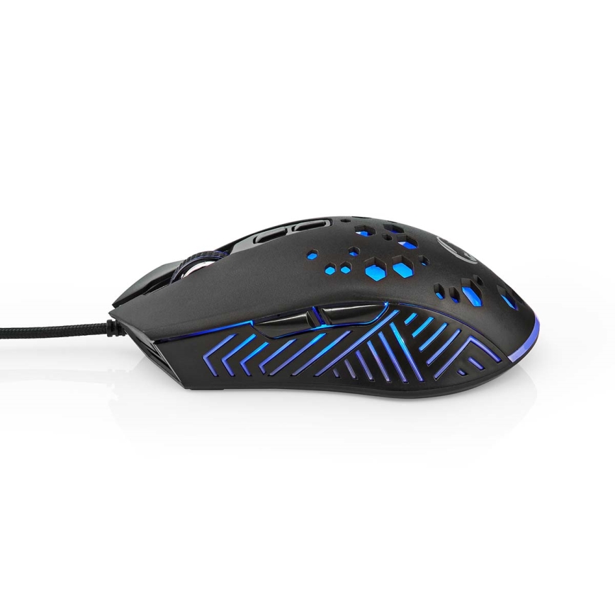 LED Gamingmus 800/1200/2400/3200/4800/7200 DPI 7 knappar svart