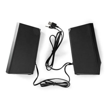 SET 2x LED RGB Spelhögtalare 18W/5V