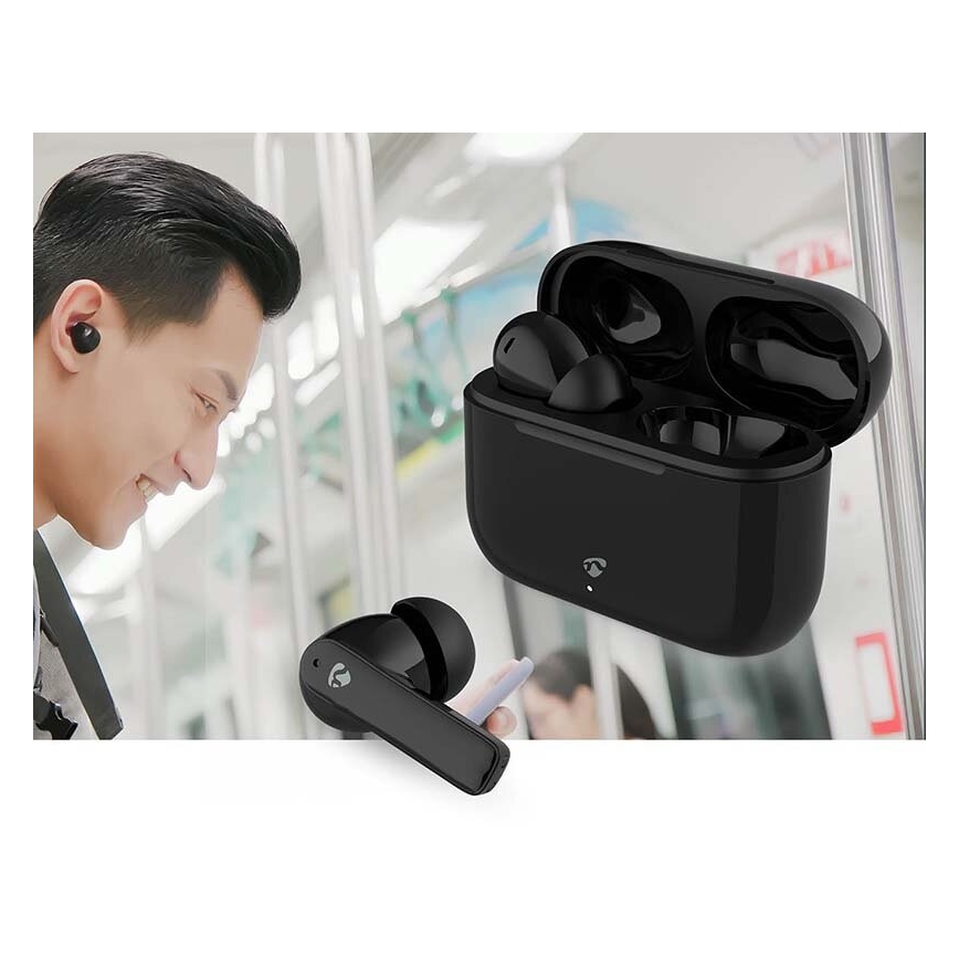 Trådlös earphones med ENC 450 mAh + 2x 40 mAh IPX4 svart