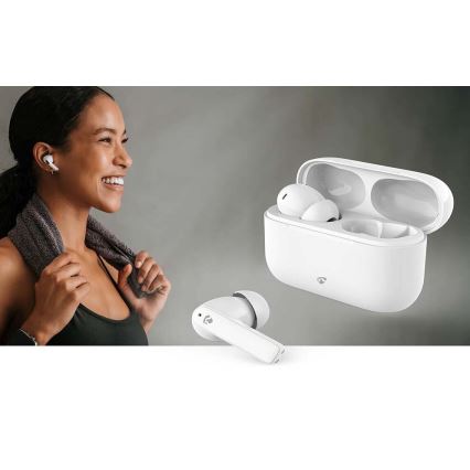 Wireless earphones med ENC IPX4 vit
