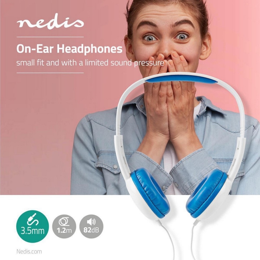 Nedis HPWD4200BU - VinREDA hörlurar blå / vit