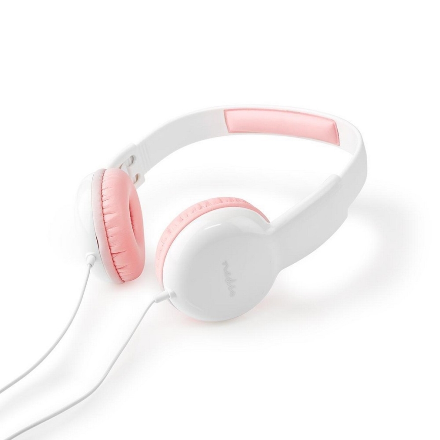 Nedis HPWD4200PK - VinREDA hörlurar rosa / vit