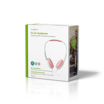Nedis HPWD4200PK - VinREDA hörlurar rosa / vit