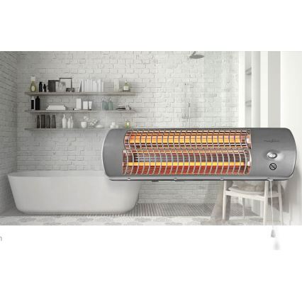Nedis HTBA10GY - Badrumselement 600/1200W/230V IPX4