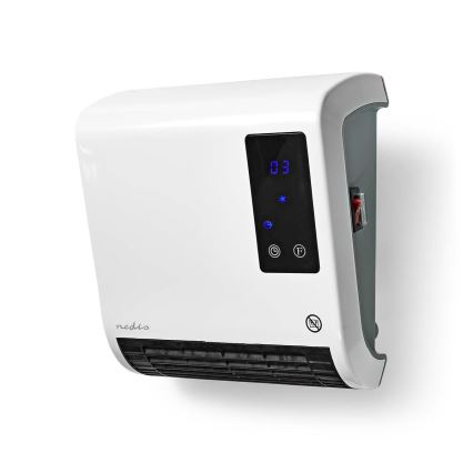 Nedis HTBA20WT - Element med LED display och termostat 2000W/230V IP22 + RC