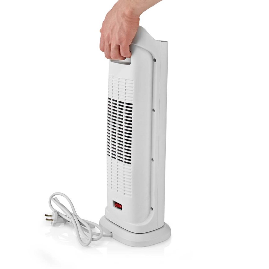 Nedis HTFA20WT - Fläkt med keramiskt värmeelement 1400/2000W/230V + fjärrkontroll