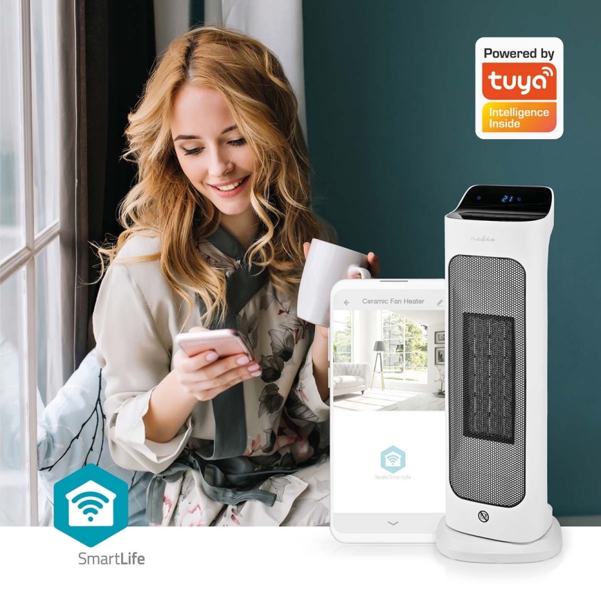 Fläkt med en keramiskt värmeelement Smartlife 1400/2000W/230V Wi-Fi Tuya + fjärrkontroll