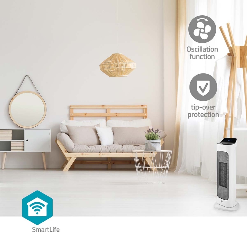 Fläkt med en keramiskt värmeelement Smartlife 1400/2000W/230V Wi-Fi Tuya + fjärrkontroll