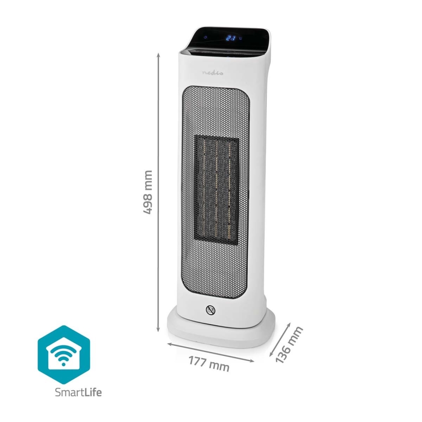 Fläkt med en keramiskt värmeelement Smartlife 1400/2000W/230V Wi-Fi Tuya + fjärrkontroll