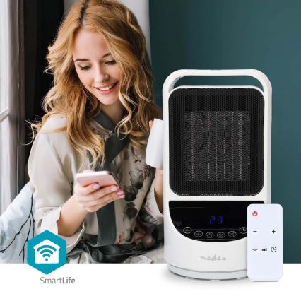 Fläkt med en keramiskt värmeelement Smartlife 1000/1500W/230V Wi-Fi Tuya + fjärrkontroll