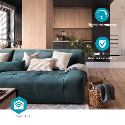 Fläkt med en keramiskt värmeelement Smartlife 1000/1500W/230V Wi-Fi Tuya + fjärrkontroll