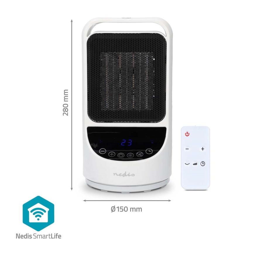 Fläkt med en keramiskt värmeelement Smartlife 1000/1500W/230V Wi-Fi Tuya + fjärrkontroll