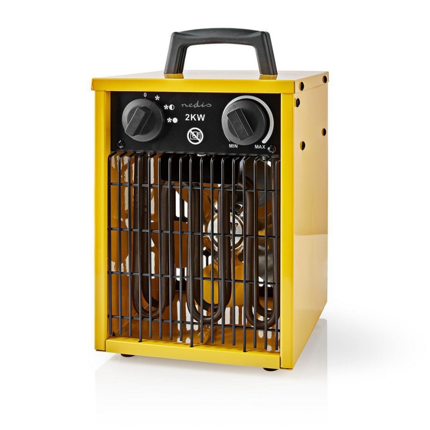 Nedis HTIF10FYW − Durable fläkt med heating element 1000-2000W/230V IP24