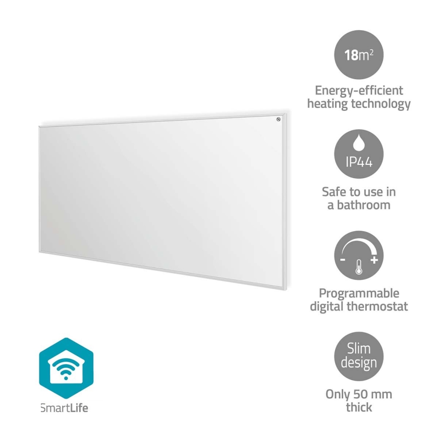 Infraröd värmepanel 700W/230V 120x62 cm IP44 Wi-Fi Tuya + fjärrkontroll