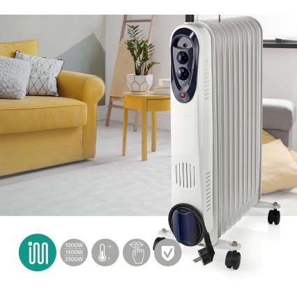 Portable oil heater with 11 ribs 1000/1500/2500W/230V