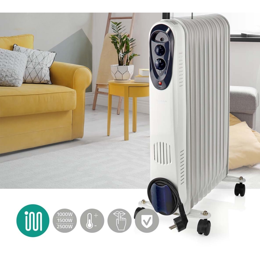 Portable oil heater with 11 ribs 1000/1500/2500W/230V