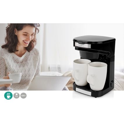 Nedis KACM140EBK - Kaffekokare för två koppar 450W/230V 0,25 l