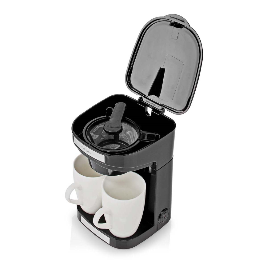 Nedis KACM140EBK - Kaffekokare för två koppar 450W/230V 0,25 l