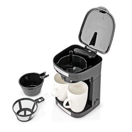 Nedis KACM140EBK - Kaffekokare för två koppar 450W/230V 0,25 l