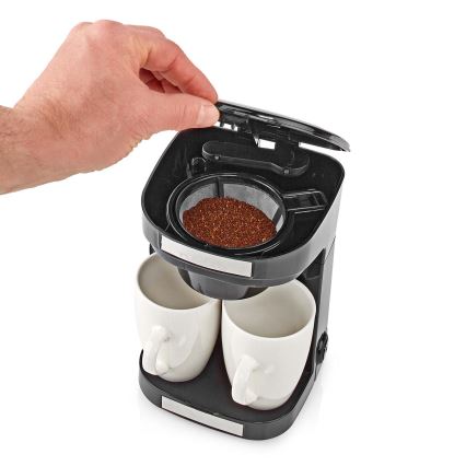 Nedis KACM140EBK - Kaffekokare för två koppar 450W/230V 0,25 l